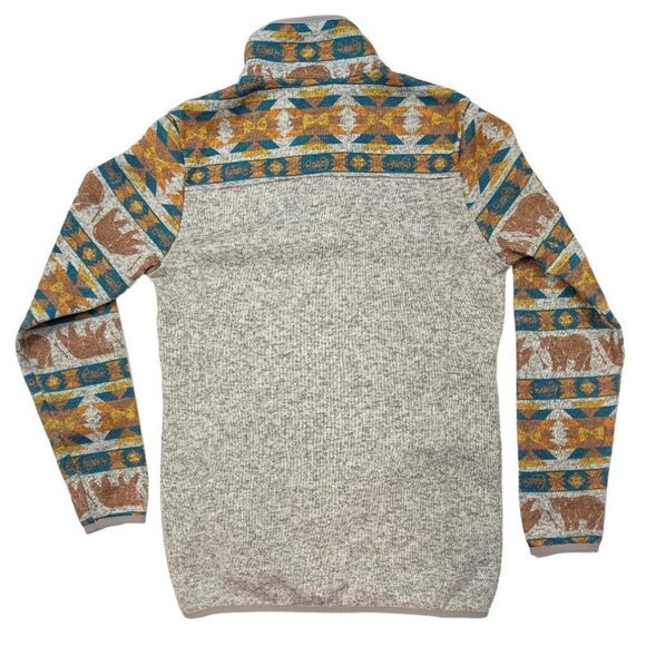 SIMPLY SOUTHERN Snap Neck Pullover "Southern Bear" Small Smoke Pockets Aztec EUC - Picture 14 of 15